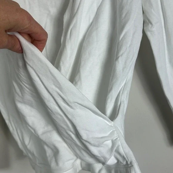 Anthropologie Maeve‎ Curran White Long Sleeve Top Womens Size XS Faux Wrap Boho - Picture 11 of 16